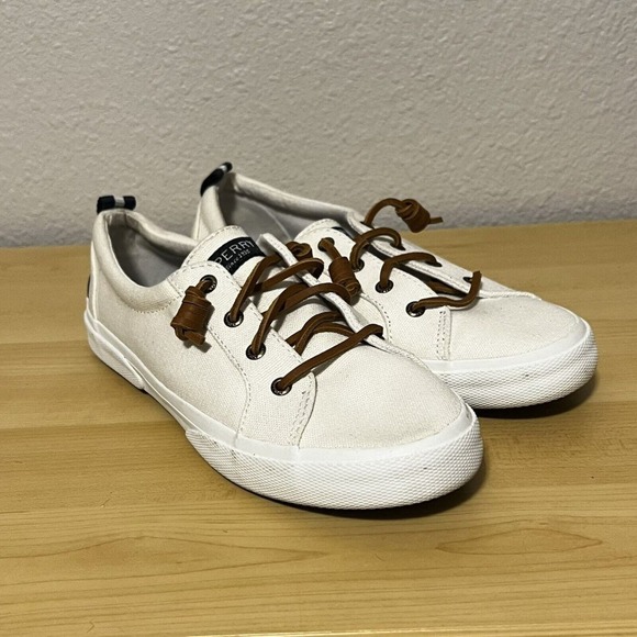 Sperry Crest Vibe  Womens Size 8 Canvas Platform White Sneakers - Picture 2 of 8